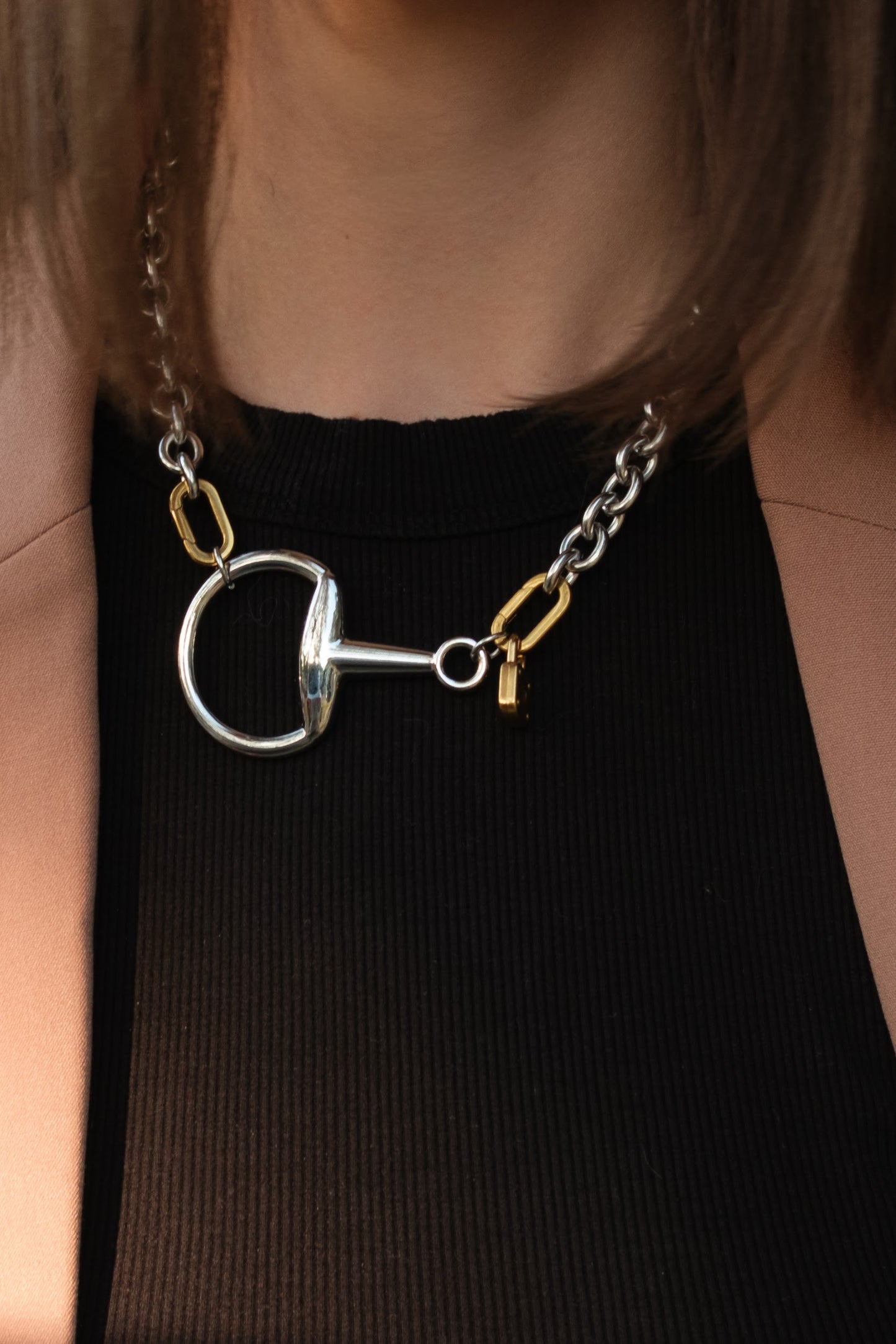 Fortuna Horse Bit 316L Stainless Steel Statement Necklace