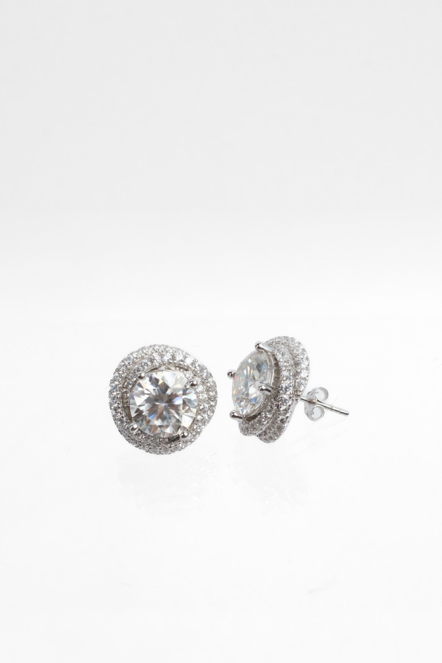 Dynasty .925 Sterling Silver 6 Carat Moissanite Studs