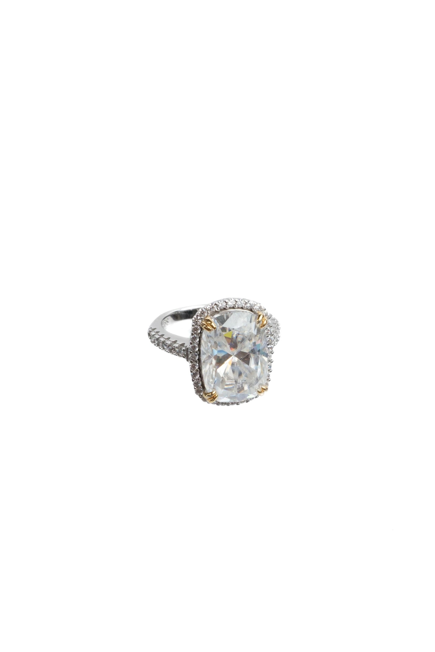 Crown Jewel 10 Carat .925 Sterling Silver Moissanite Ring