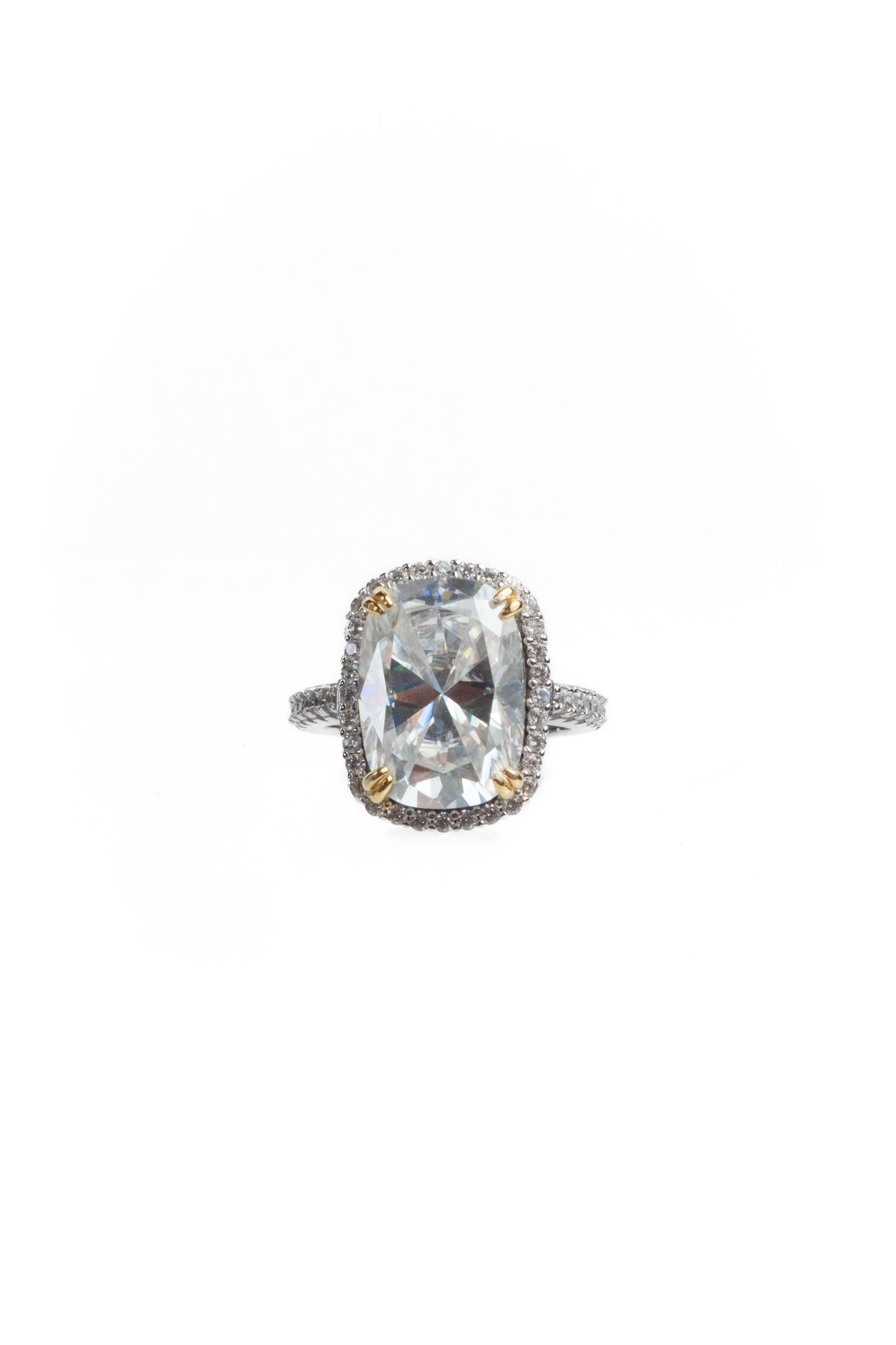 Crown Jewel 10 Carat .925 Sterling Silver Moissanite Ring