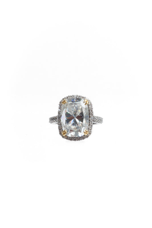 Crown Jewel 10 Carat .925 Sterling Silver Moissanite Ring