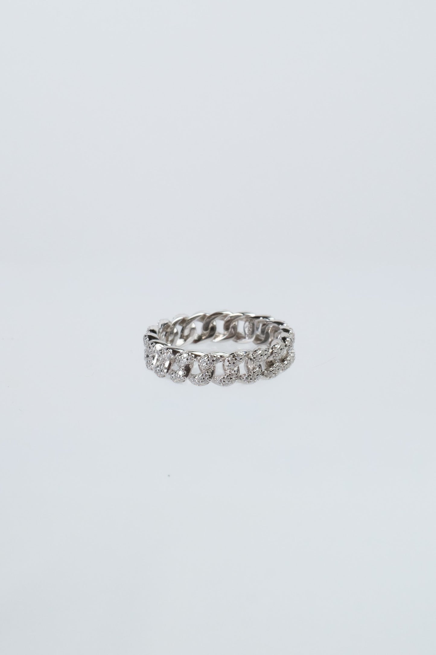 Chic Mini Link Eternity Moissanite .925 Sterling Silver  Band