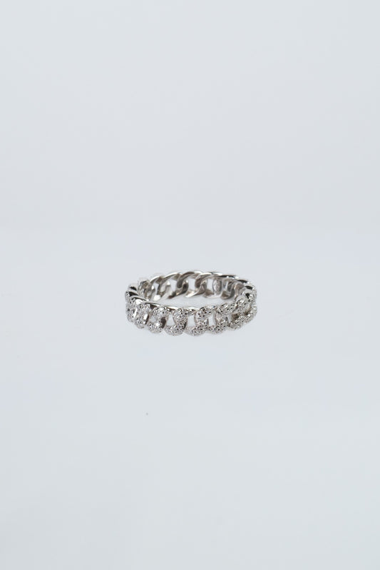 Chic Mini Link Eternity Moissanite .925 Sterling Silver  Band