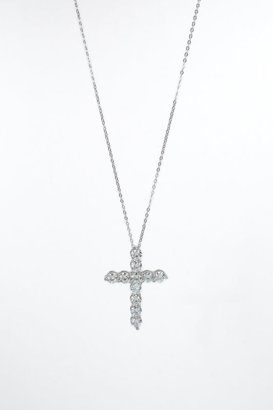 Margot 5.5 Carat Moissanite .925 Sterling Silver Cross Necklace