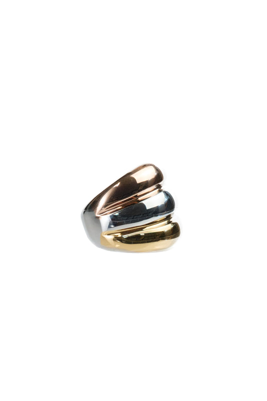 Triple Threat 316L Stainless Steel Tri-Tone Ring