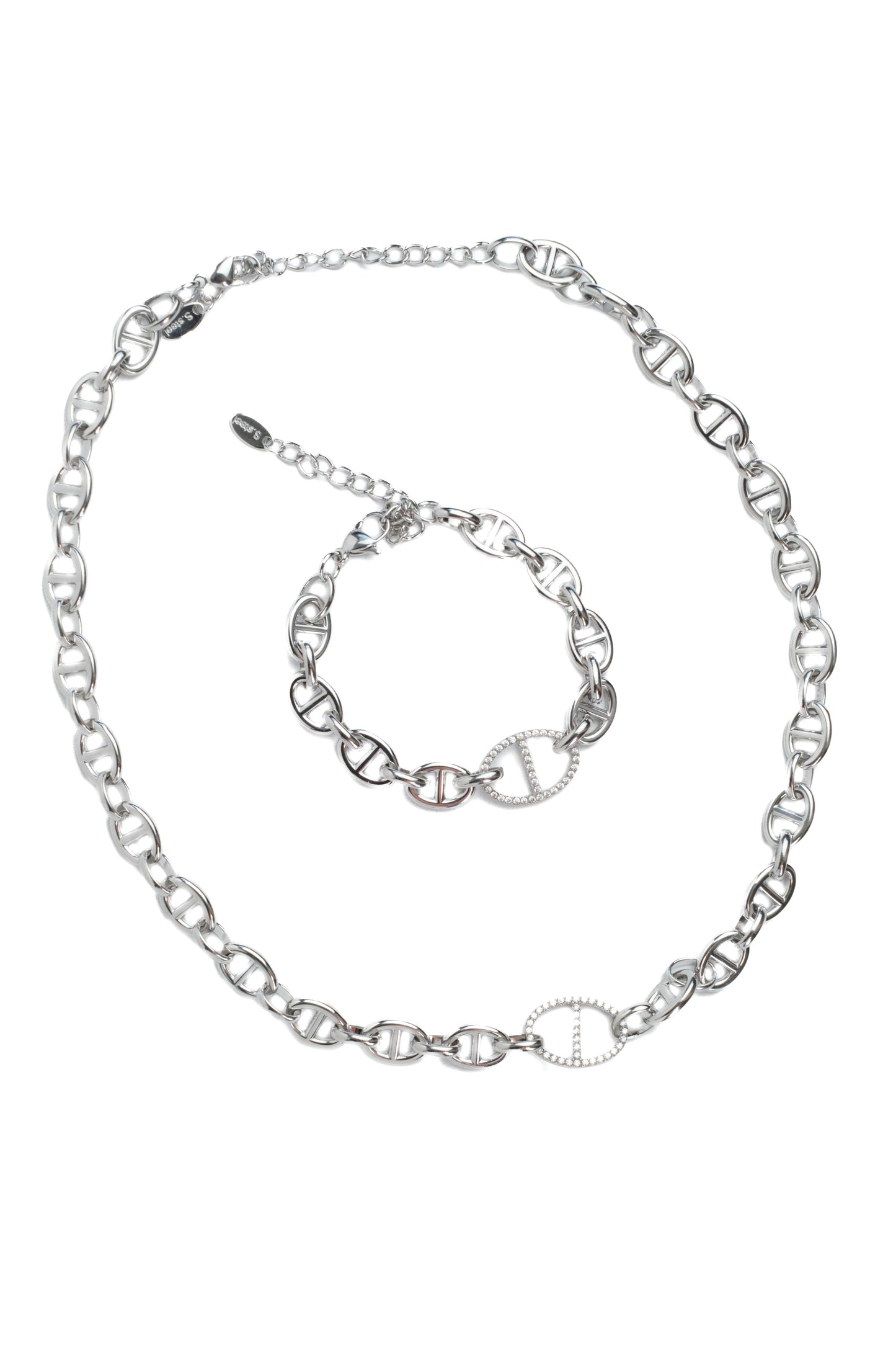 Simply "HER" 316L Stainless Steel Bracelet + Necklace Duo
