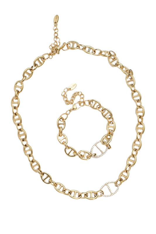 Simply "HER" 316L Stainless Steel Bracelet + Necklace Duo