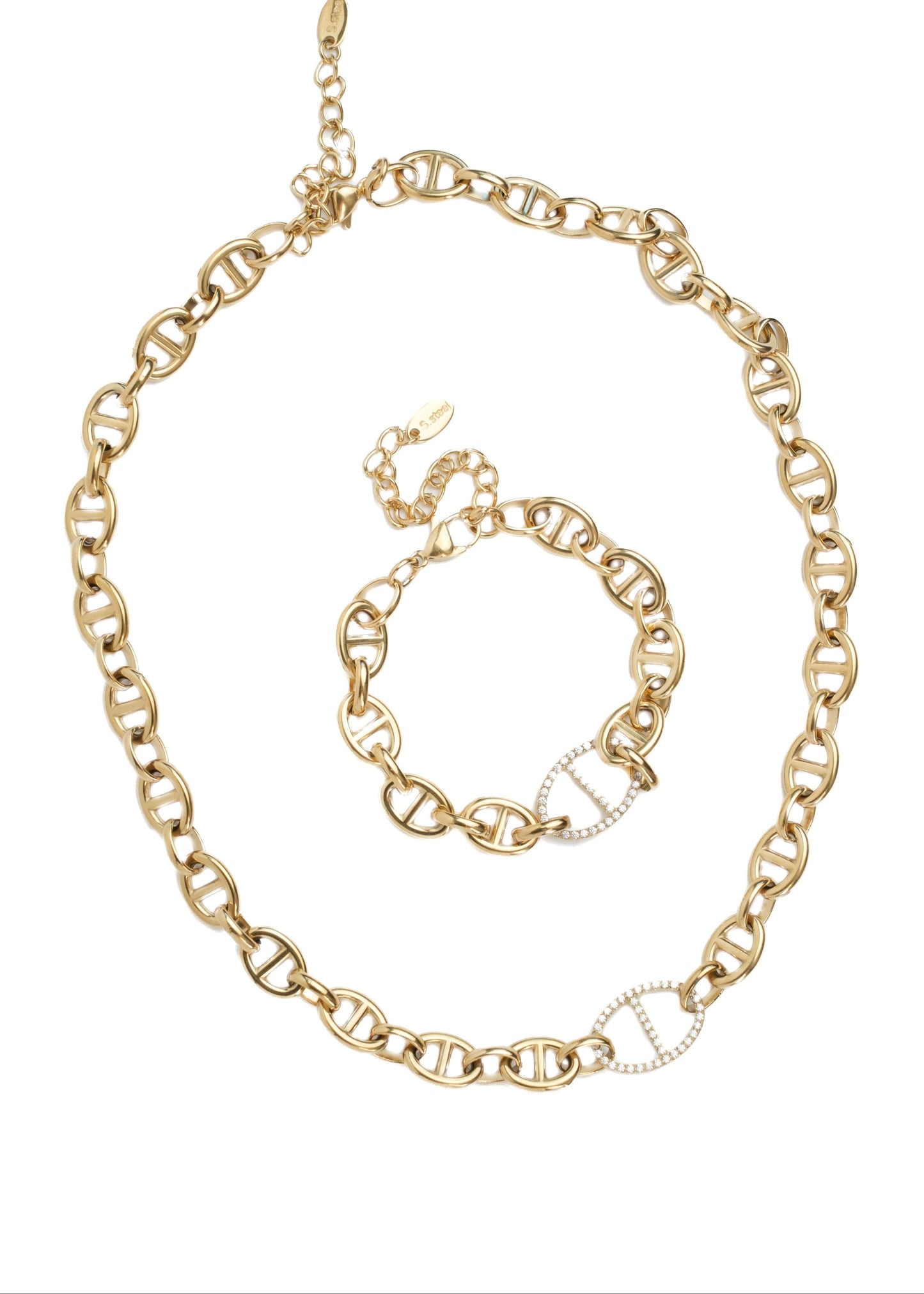 Simply "HER" 316L Stainless Steel Bracelet + Necklace Duo