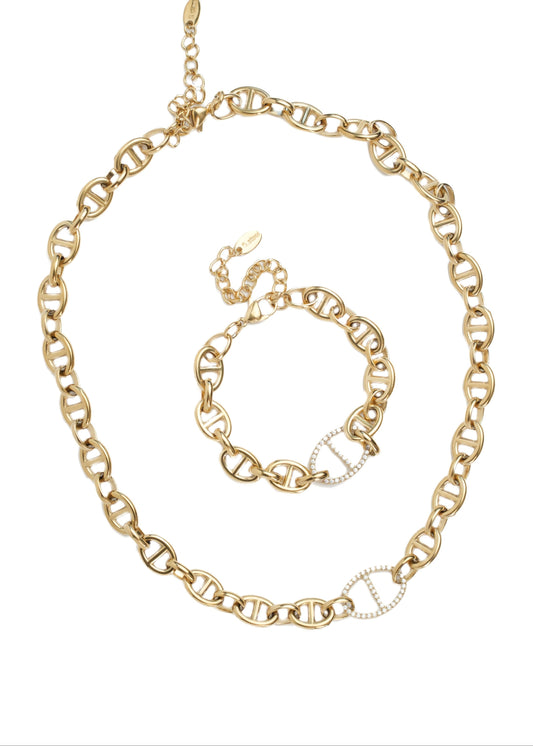 Simply "HER" 316L Stainless Steel Bracelet + Necklace Duo