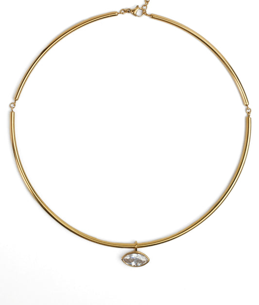 Center of Attention East West Bezel 316L Stainless Steel Necklace