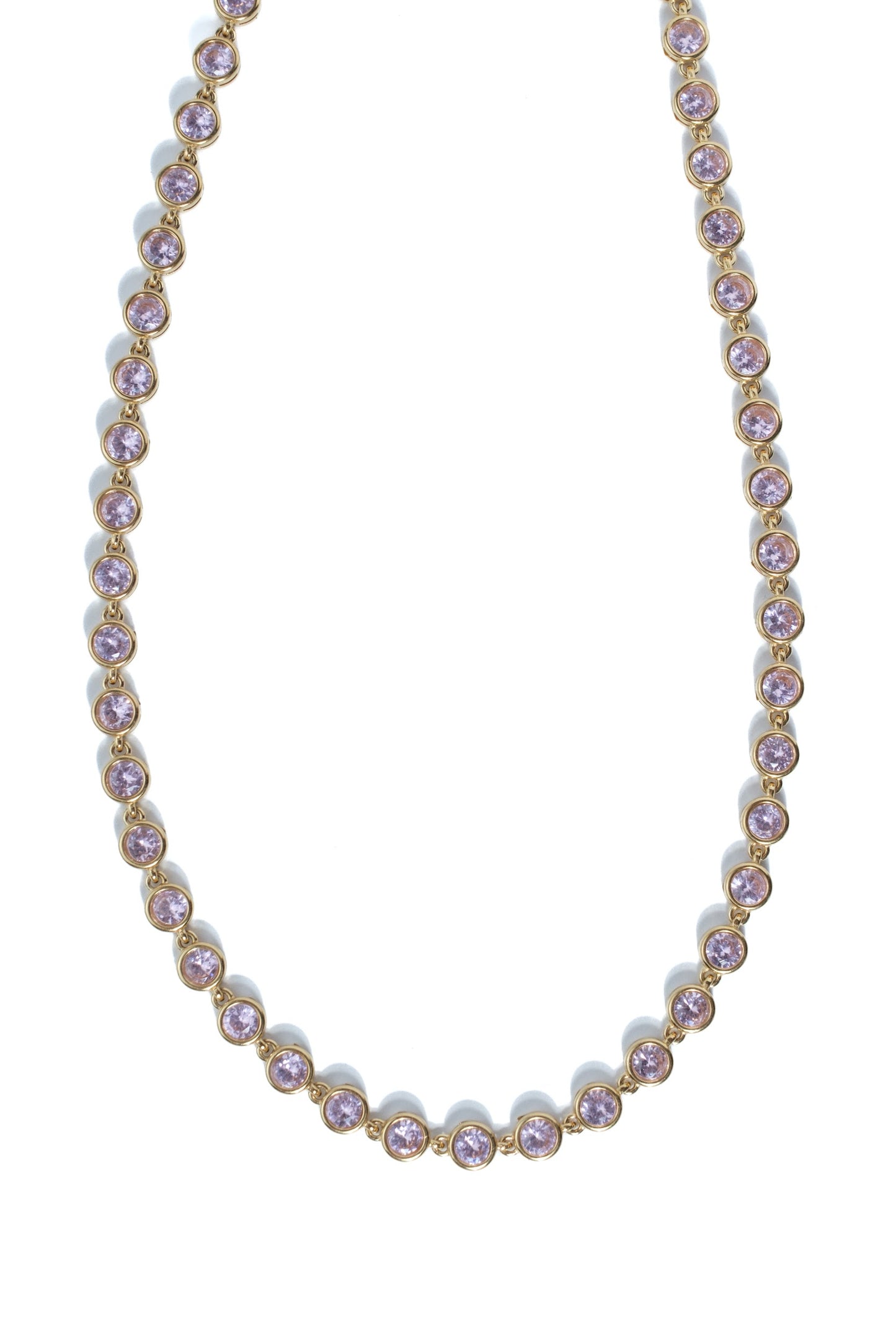 Pink Kisses Tennis Necklace and Bracelet Duo 316L Stainless Steel