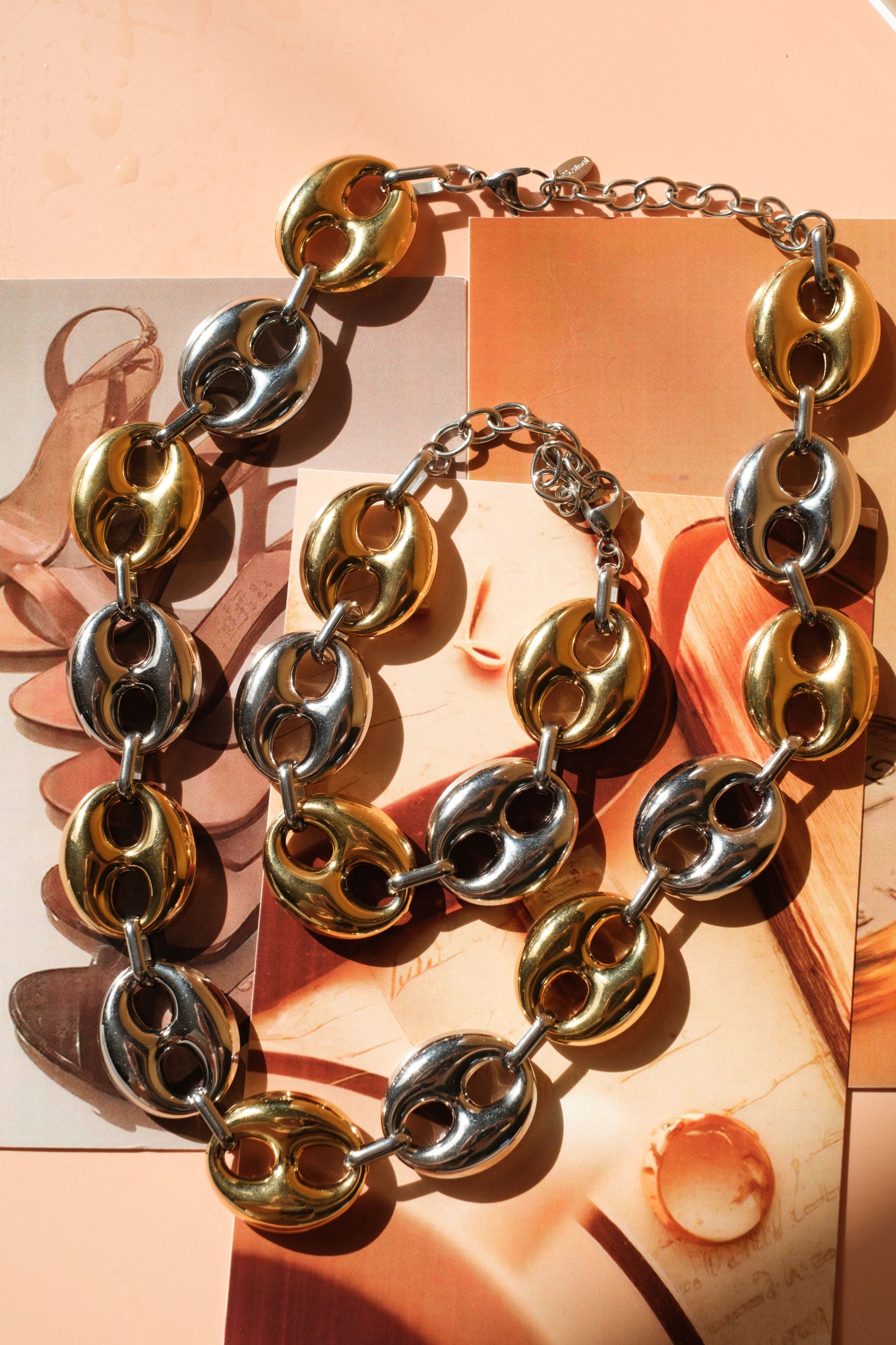Shaken Not Stirred 316L Stainless Steel Bracelet + Necklace Duo