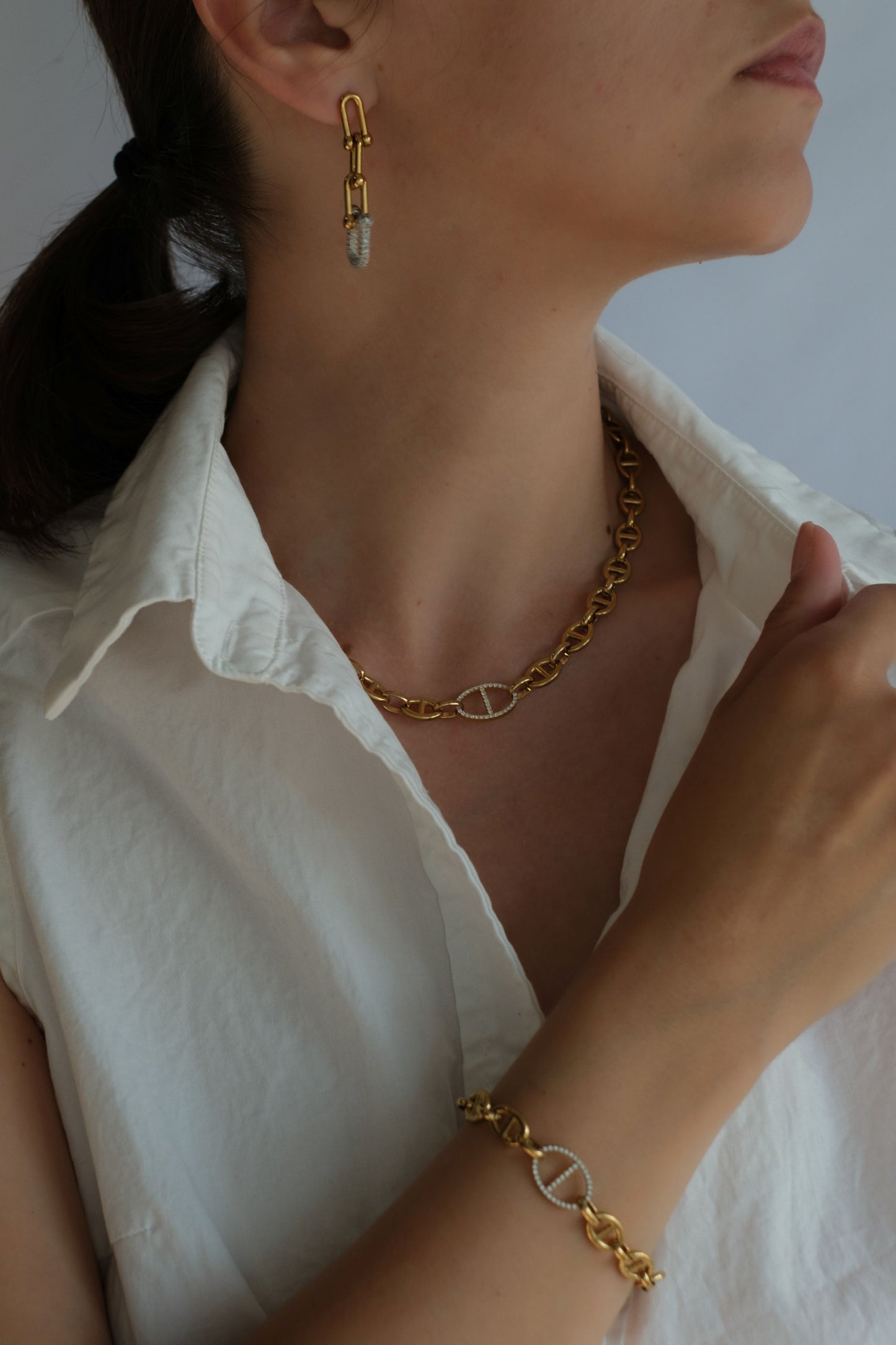 Simply "HER" 316L Stainless Steel Bracelet + Necklace Duo