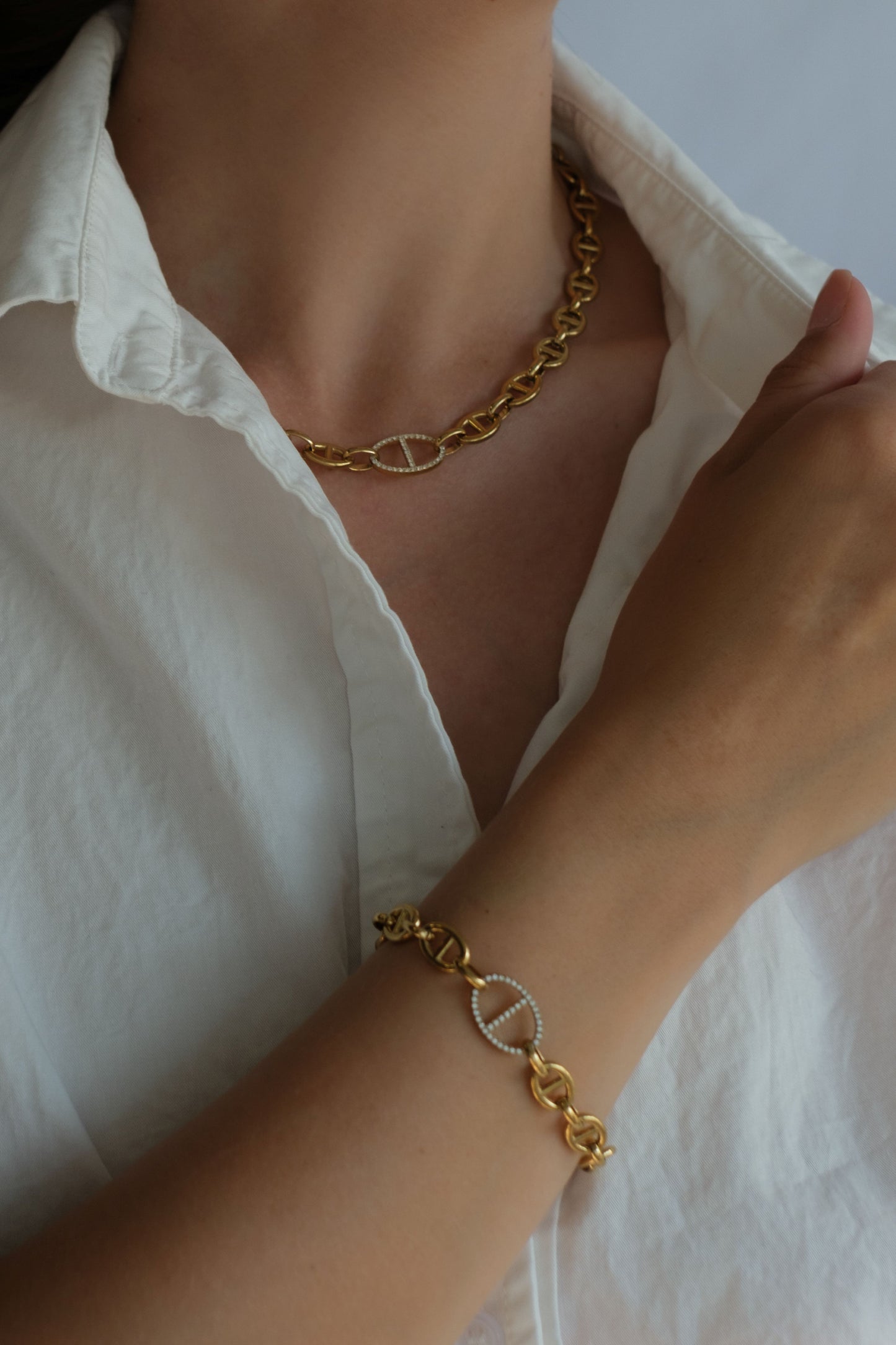 Simply "HER" 316L Stainless Steel Bracelet + Necklace Duo