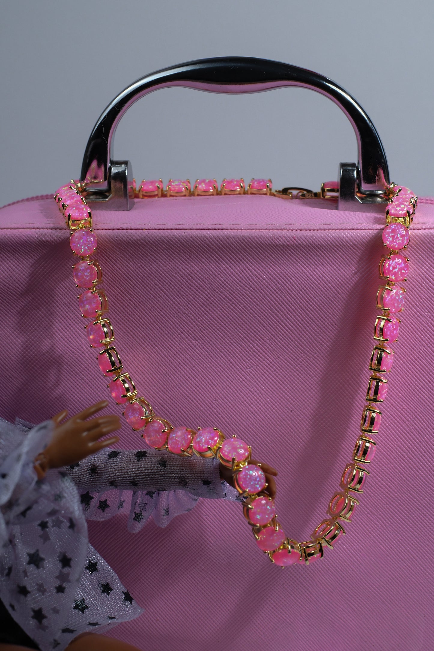 Barbie Doll Pink Natural Opal Necklace