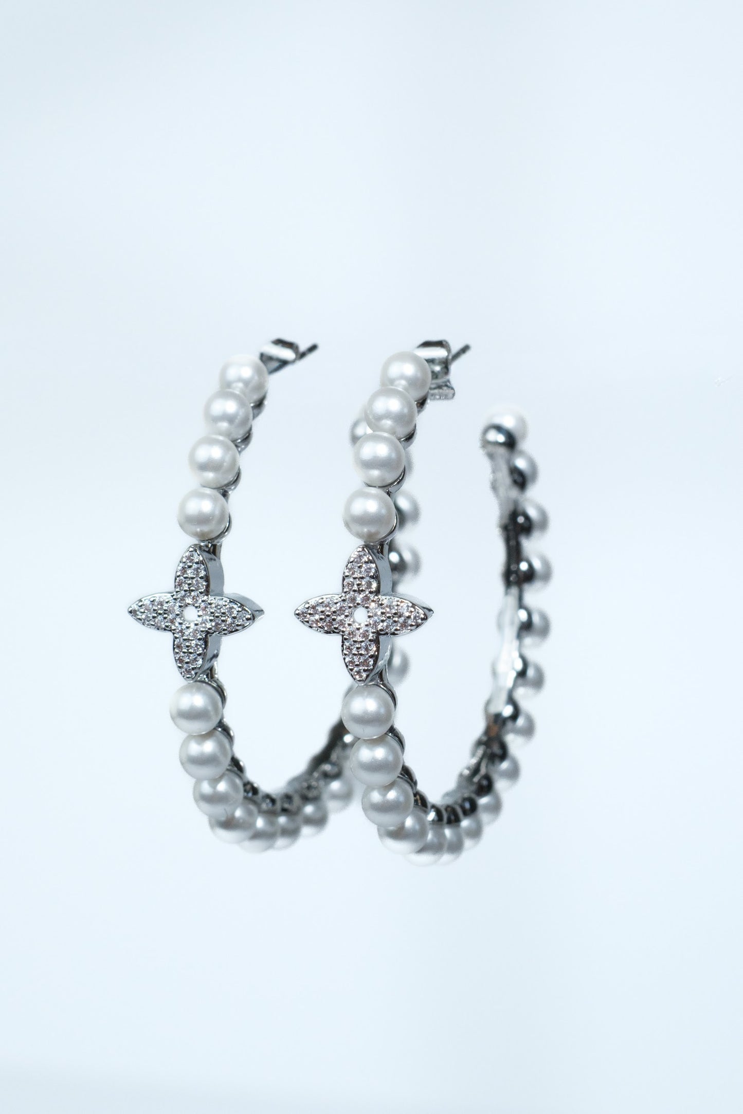 Park Avenue Pearl Hoop 316L Stainless Steel Earrings