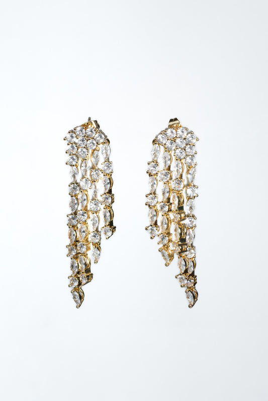 Vogue Crystal Chandelier Cascading 316L Stainless Steel Earrings