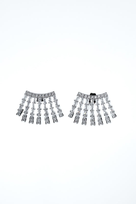 Regal Revival 316L Stainless Steel Crystal Jacket Earrings