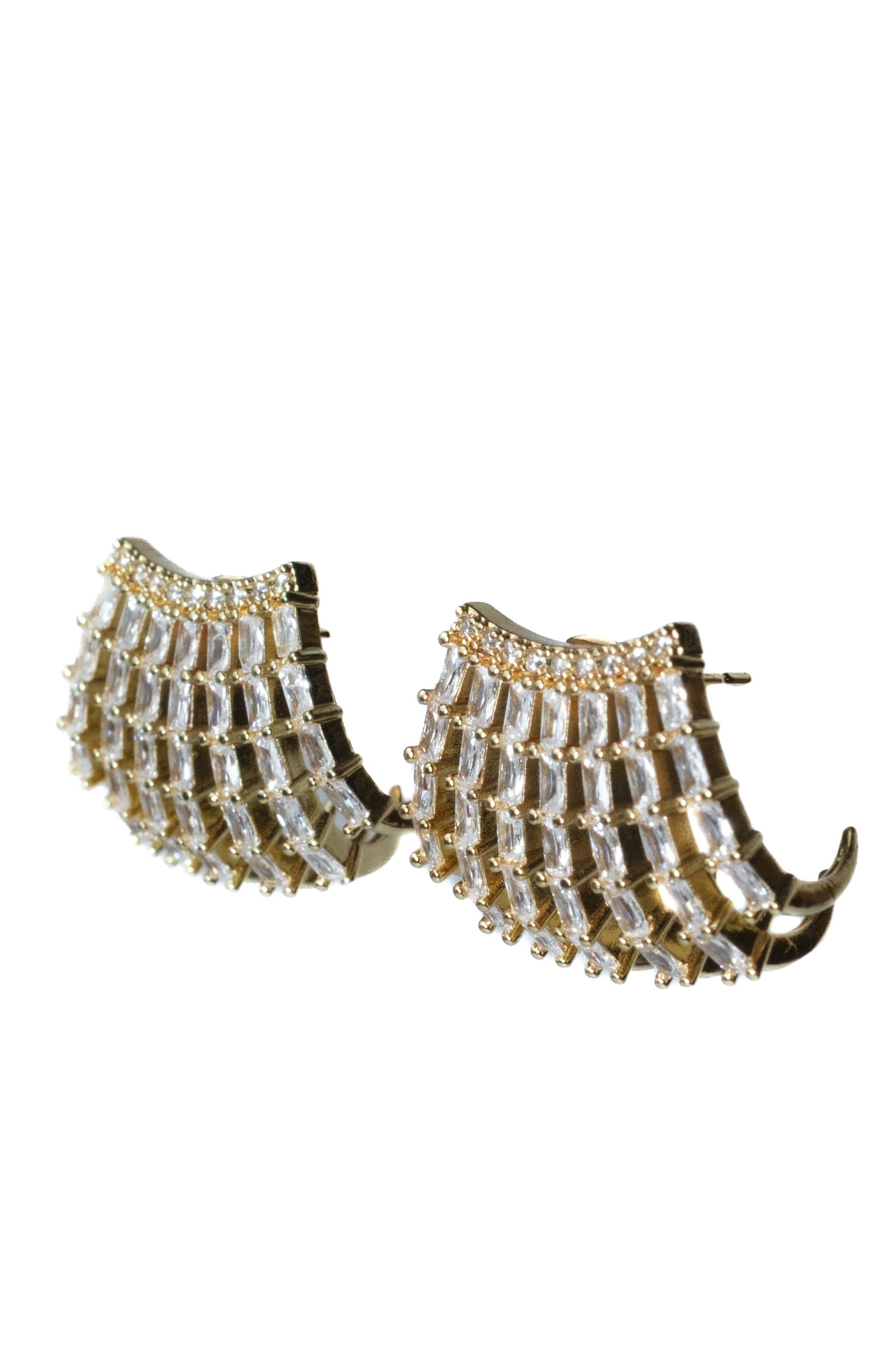 Regal Revival Stainless Steel Crystal Jacket Earrings