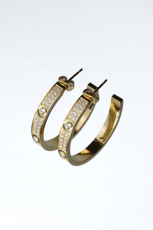 The Glimmer Crystal 316L Stainless Steel Hoops