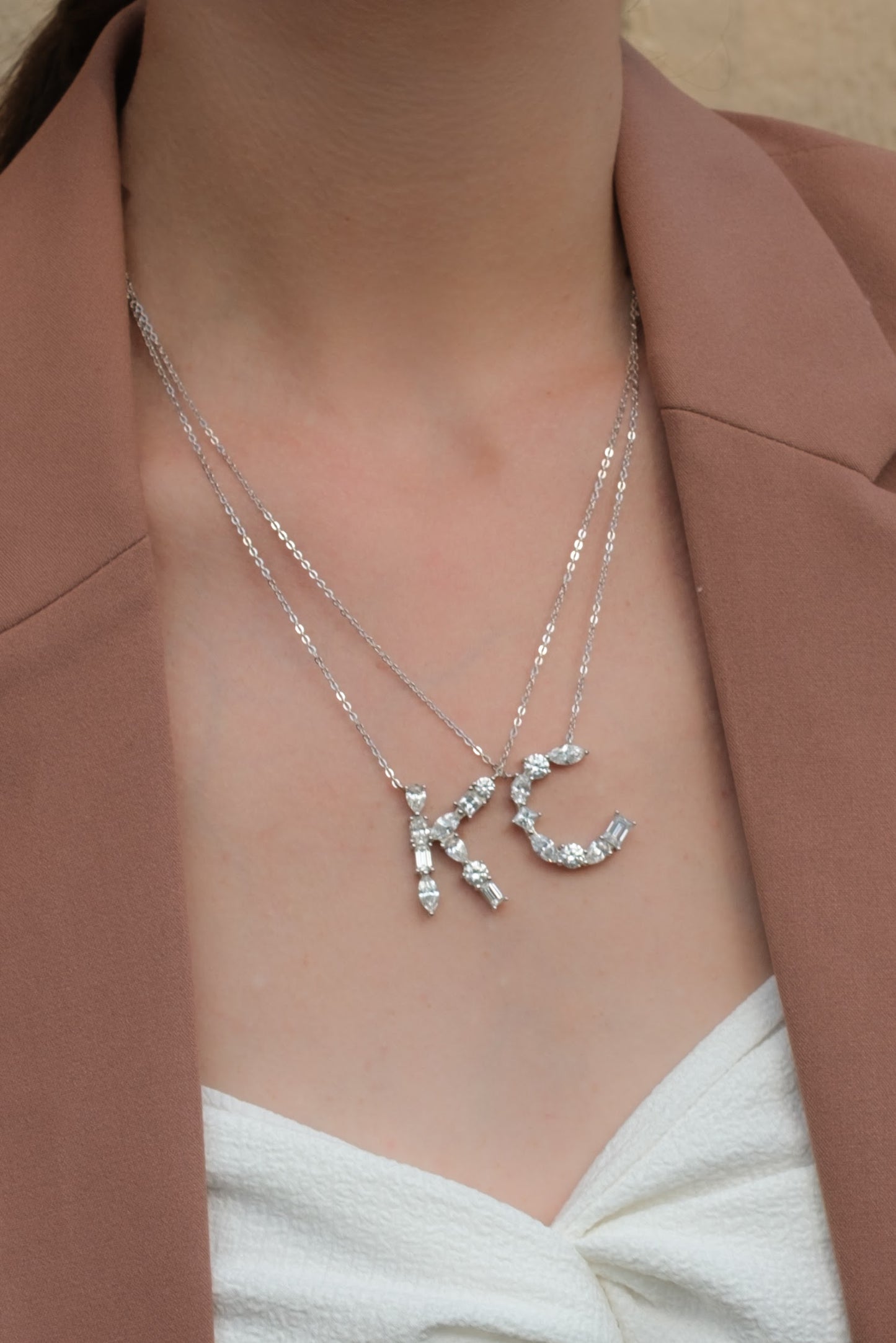 The Signature Initial .925 Sterling Silver Moissanite Necklace