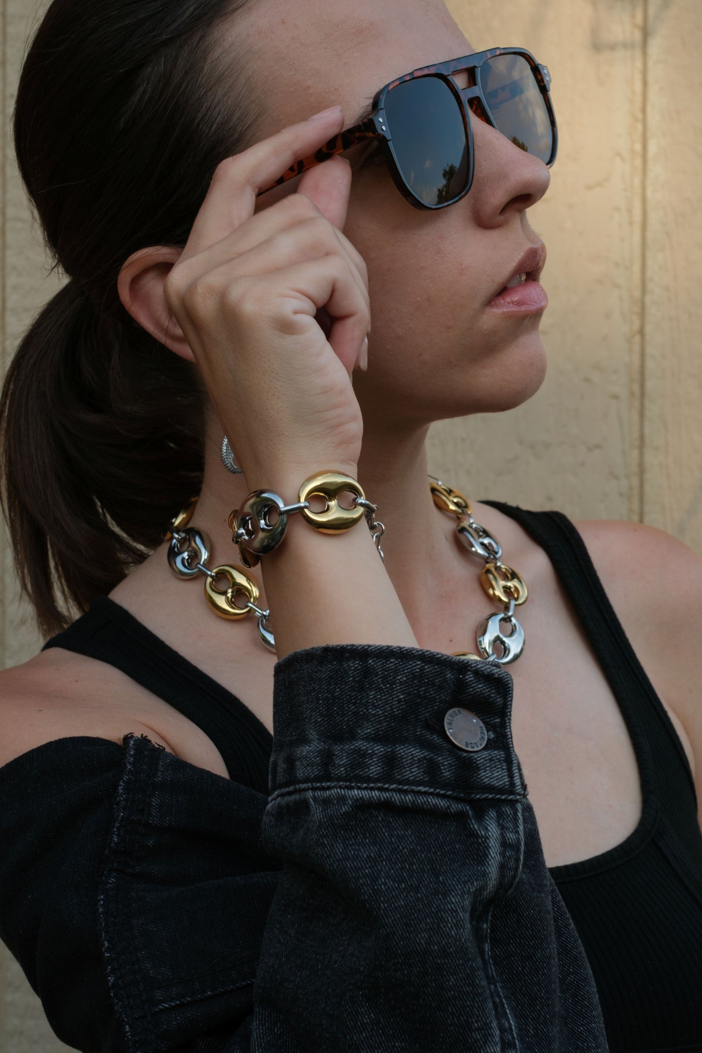 Shaken Not Stirred 316L Stainless Steel Bracelet + Necklace Duo