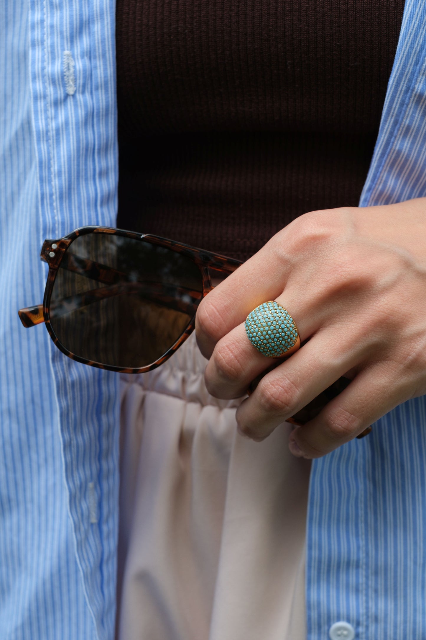 Lux Pavé Statement 316L Stainless Steel Ring