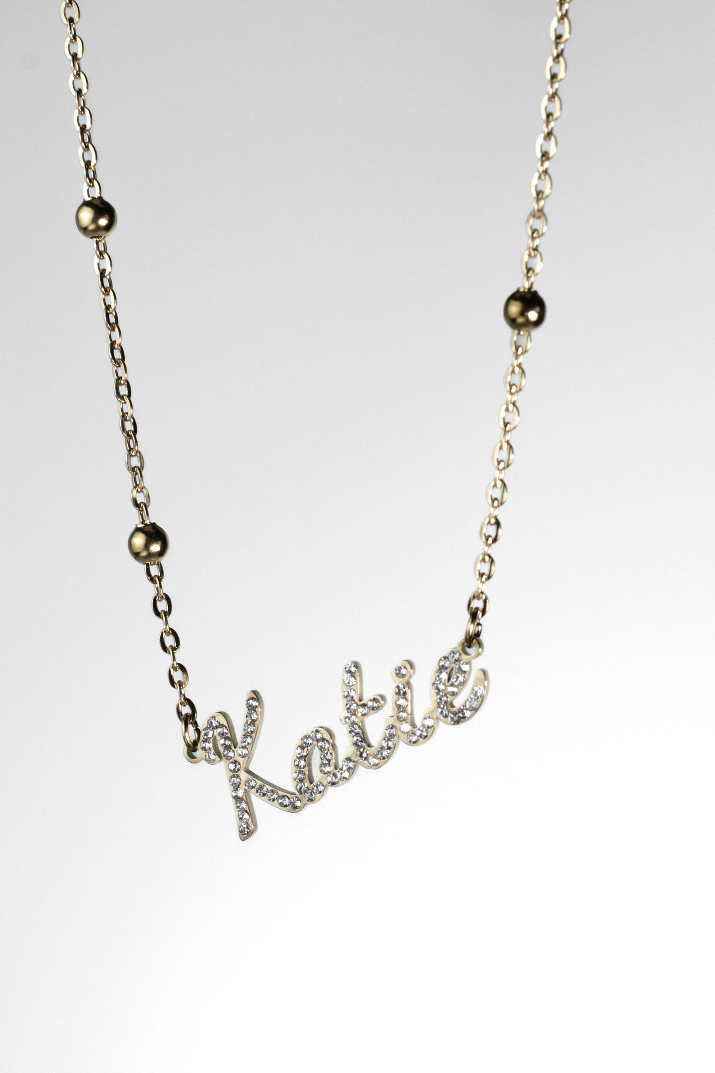 City Girl 316L Stainless Steel Crystal Name Necklace