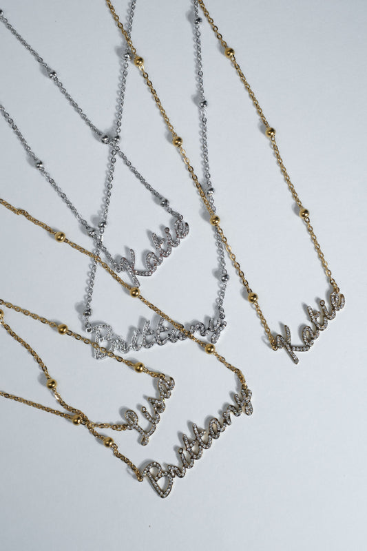 City Girl 316L Stainless Steel Crystal Name Necklace