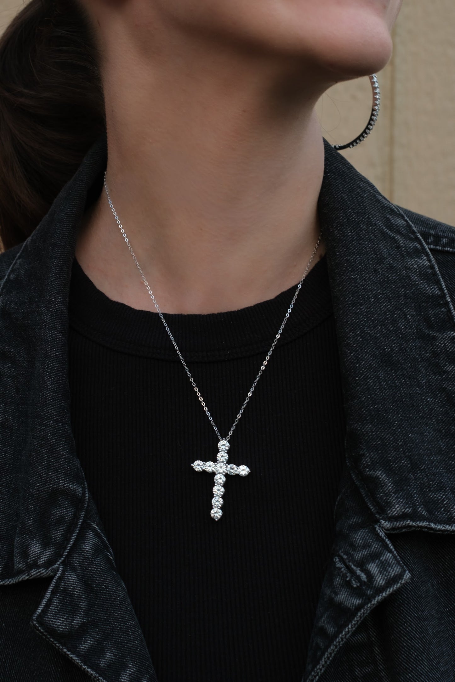 Margot 5.5 Carat Moissanite .925 Sterling Silver Cross Necklace
