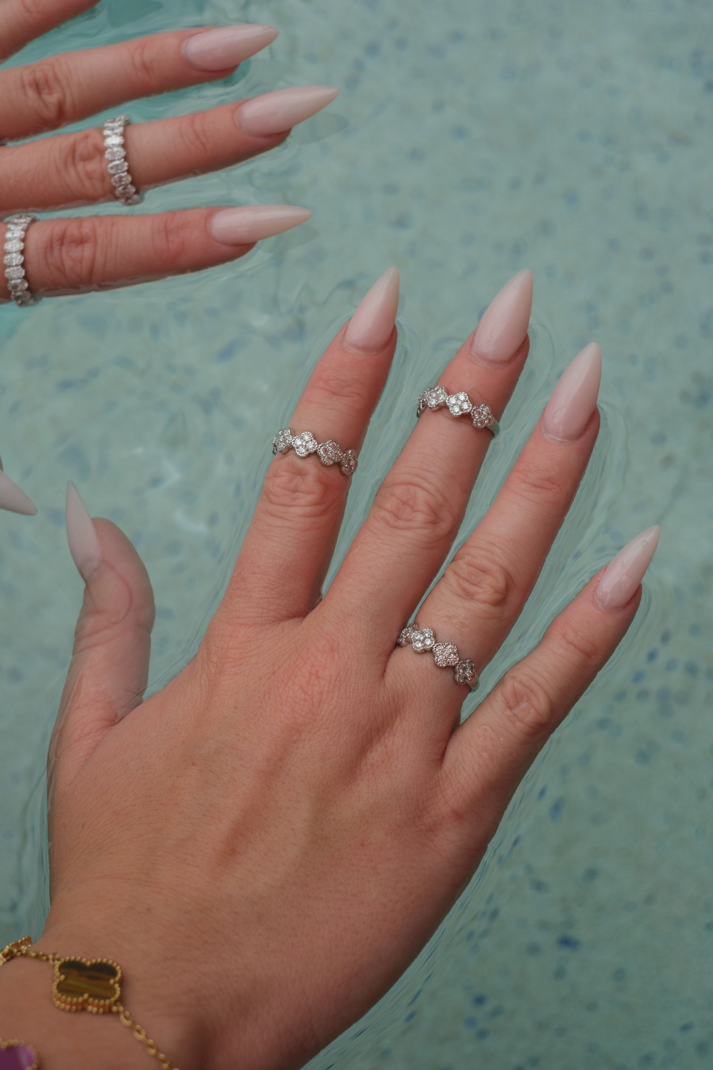 Clover Society .925 Sterling Silver Moissanite Band