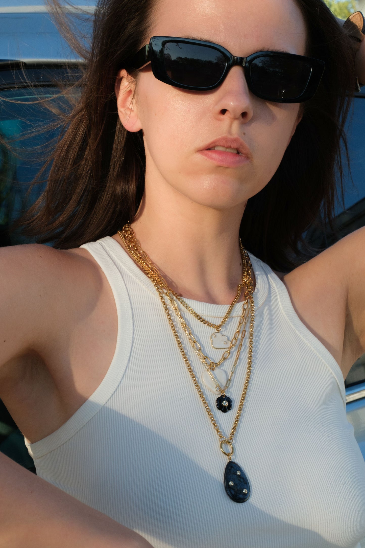 Wildflower Daydream Layering 316L Stainless Steel Necklace Set