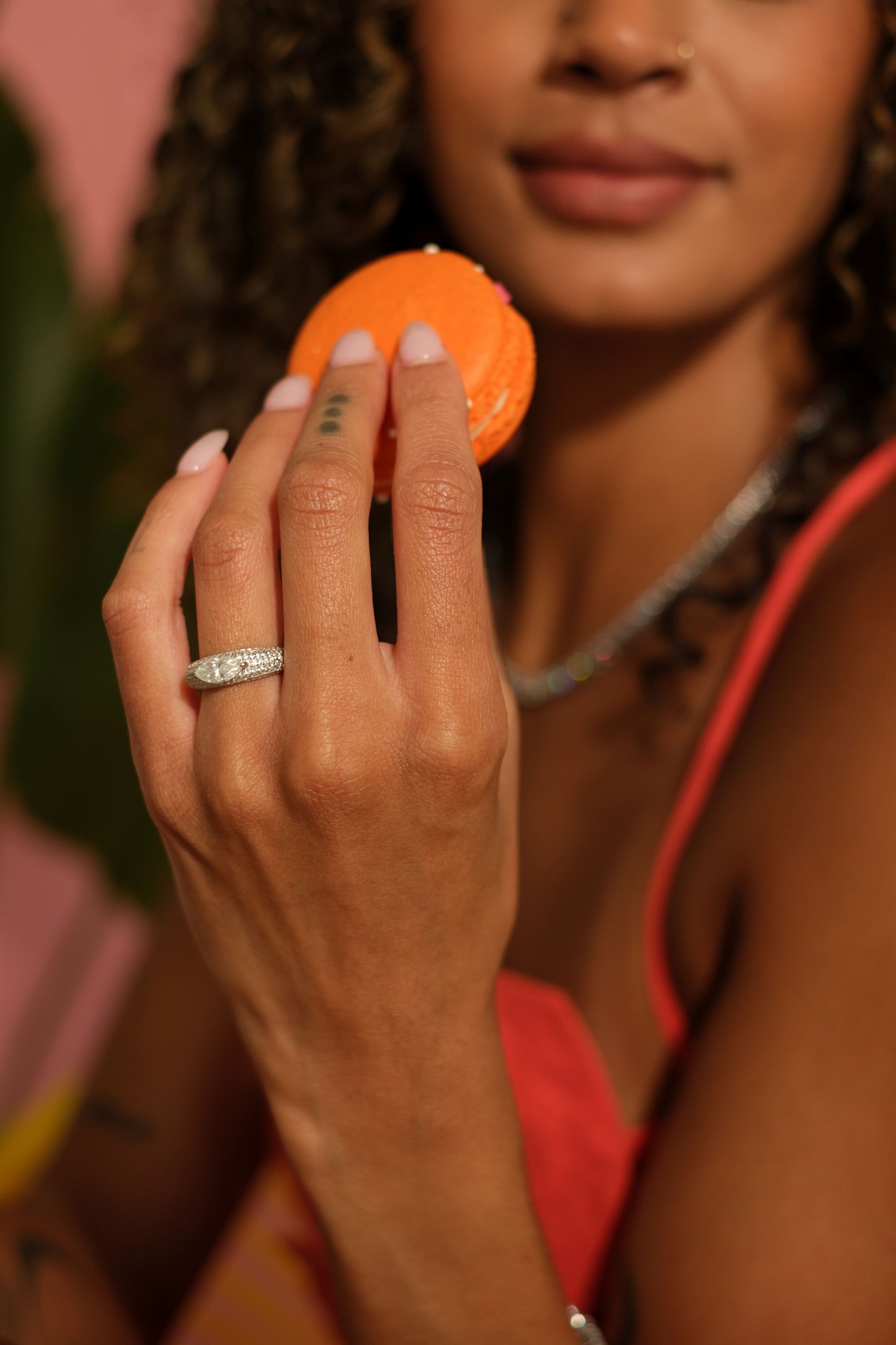 Caviar Dreams .925 Sterling Silver Marquise 1.75 Carat Moissanite Ring