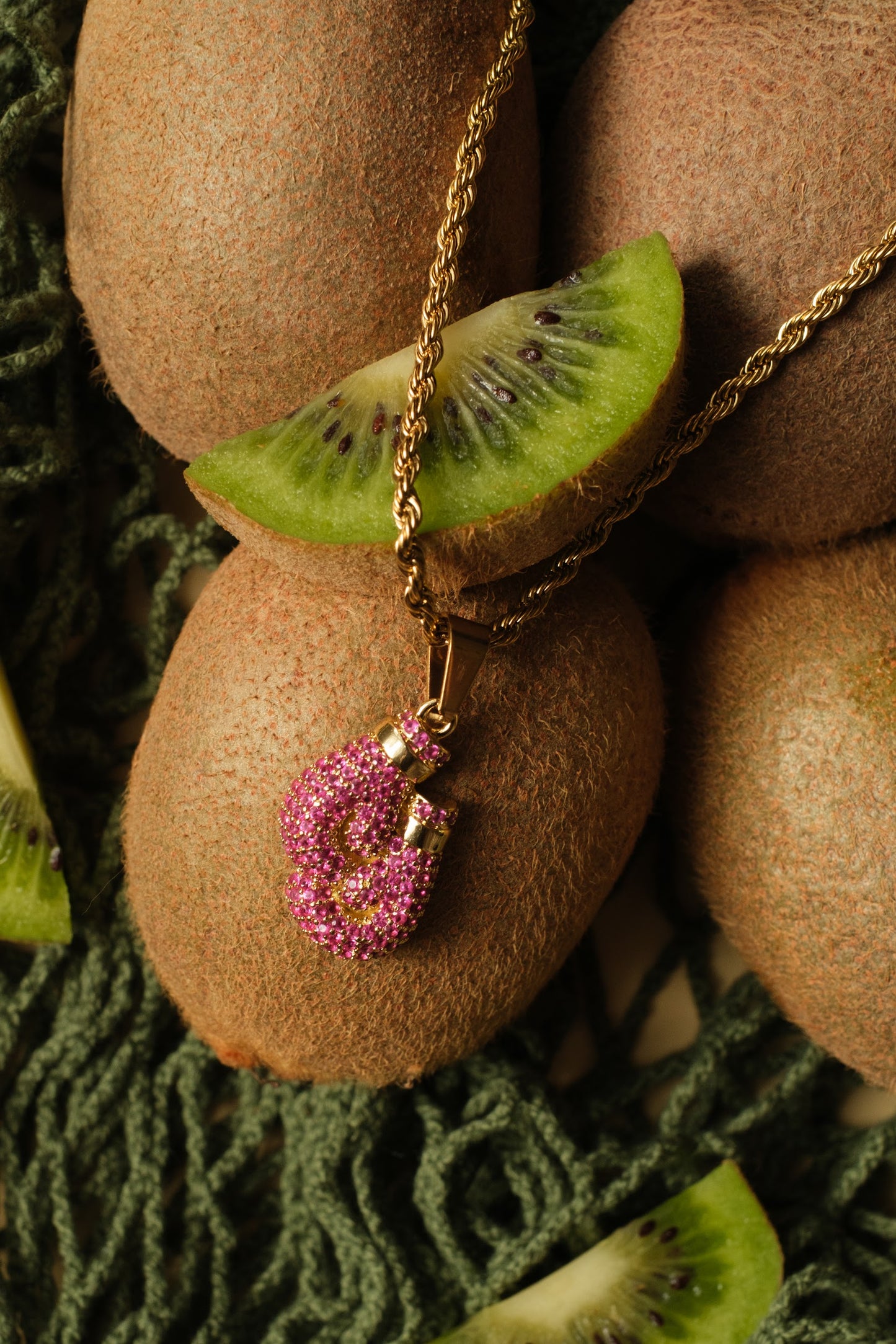 Unbroken Spirit Pink Crystal Boxing Gloves 316L Stainless Steel Necklace