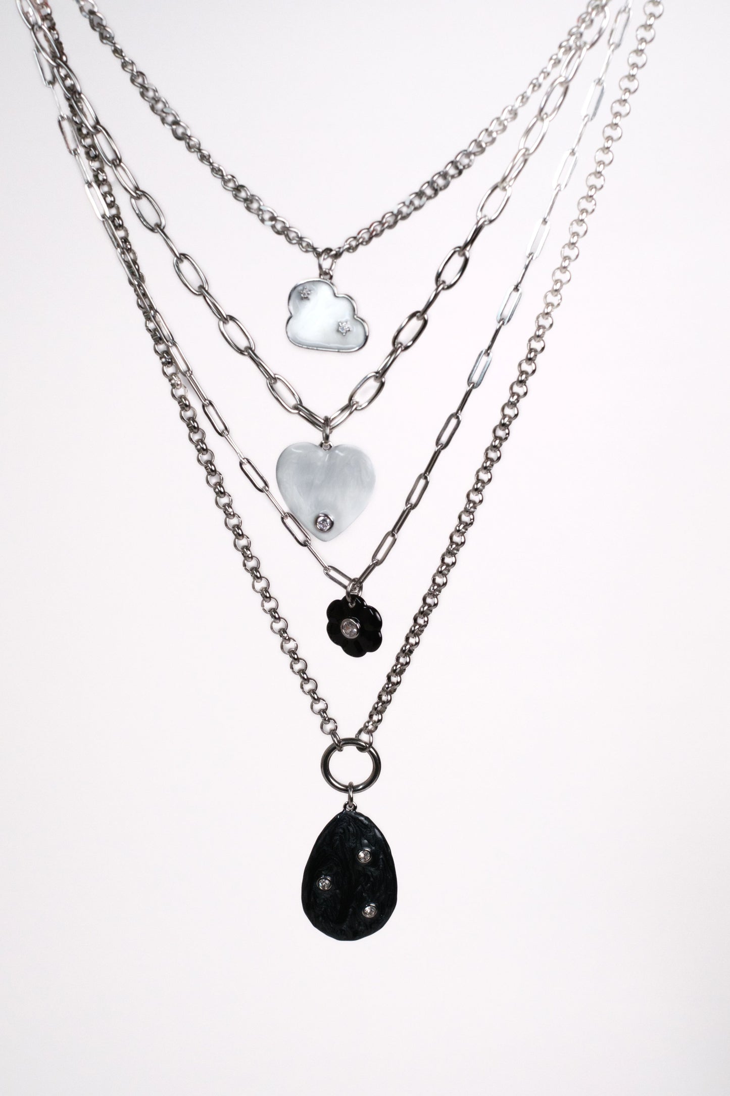 Wildflower Daydream Layering 316L Stainless Steel Necklace Set