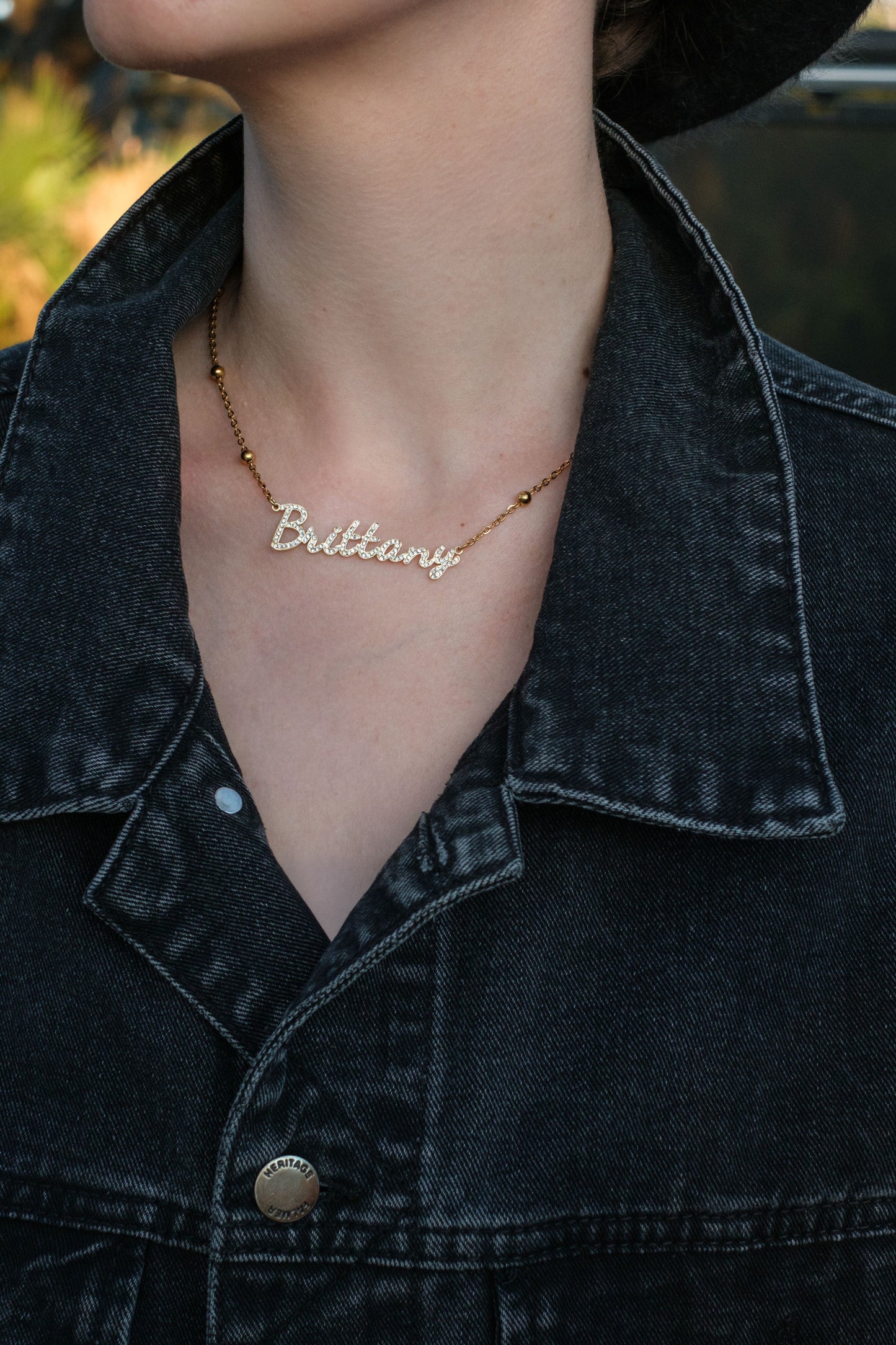 City Girl 316L Stainless Steel Crystal Name Necklace