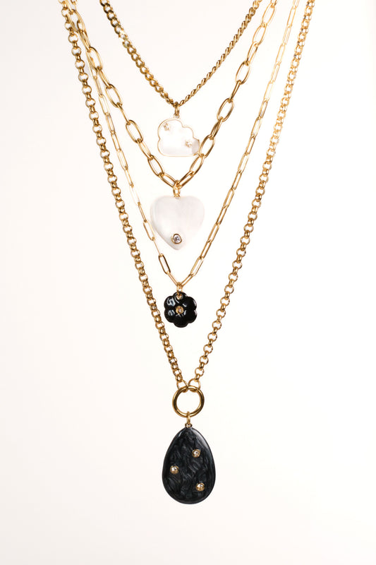 Wildflower Daydream Layering 316L Stainless Steel Necklace Set