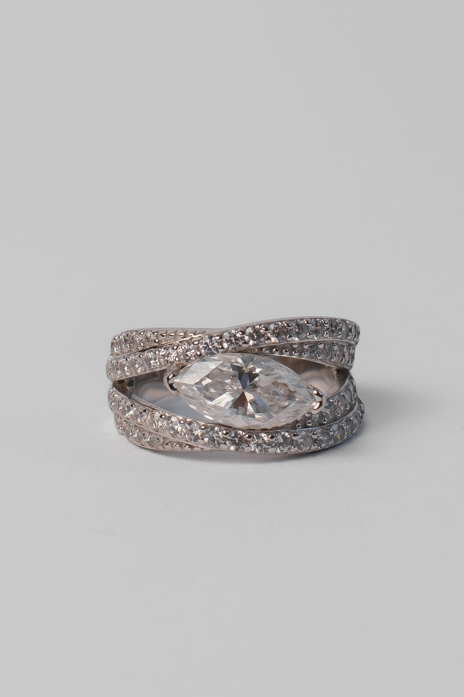 Champagne Tears .925 Sterling Marquise 2.75 Carat Moissanite Ring