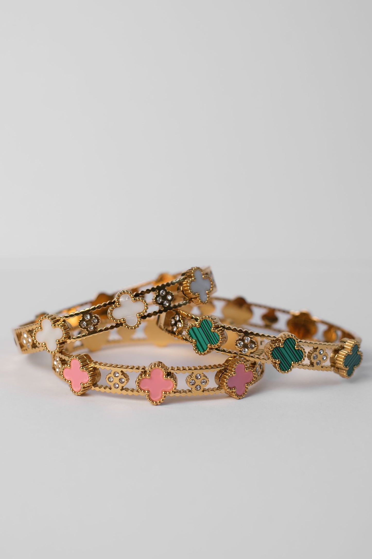 Clover Garden 316L Stainless Steel Bangle Trio