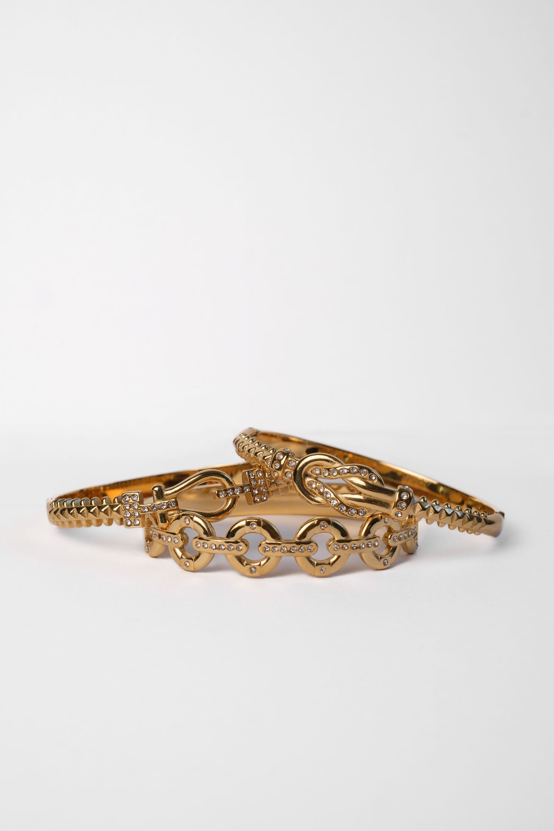 Golden Society Stainless Steel Bangle Trio
