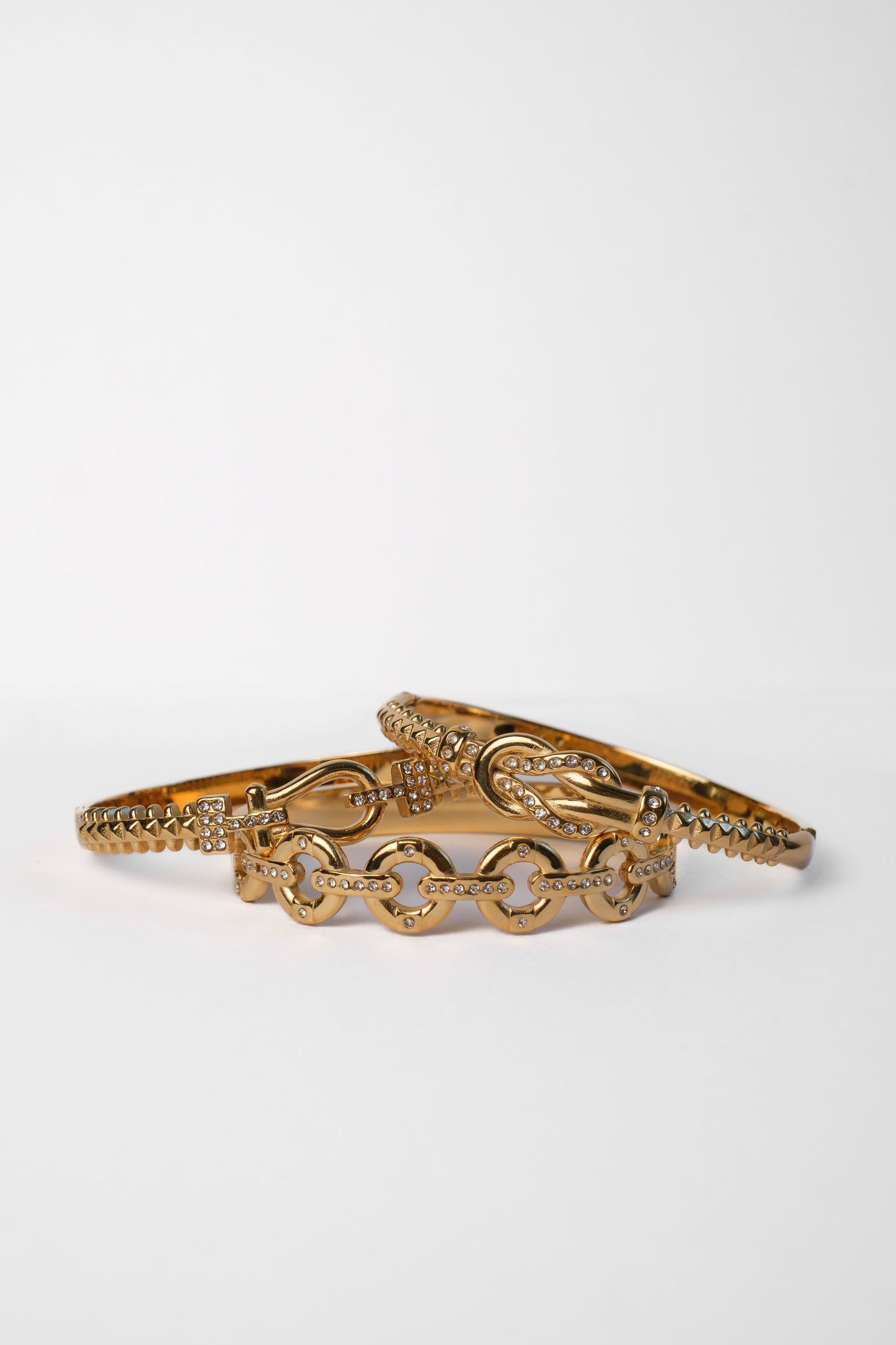 Golden Society 316L Stainless Steel Bangle Trio