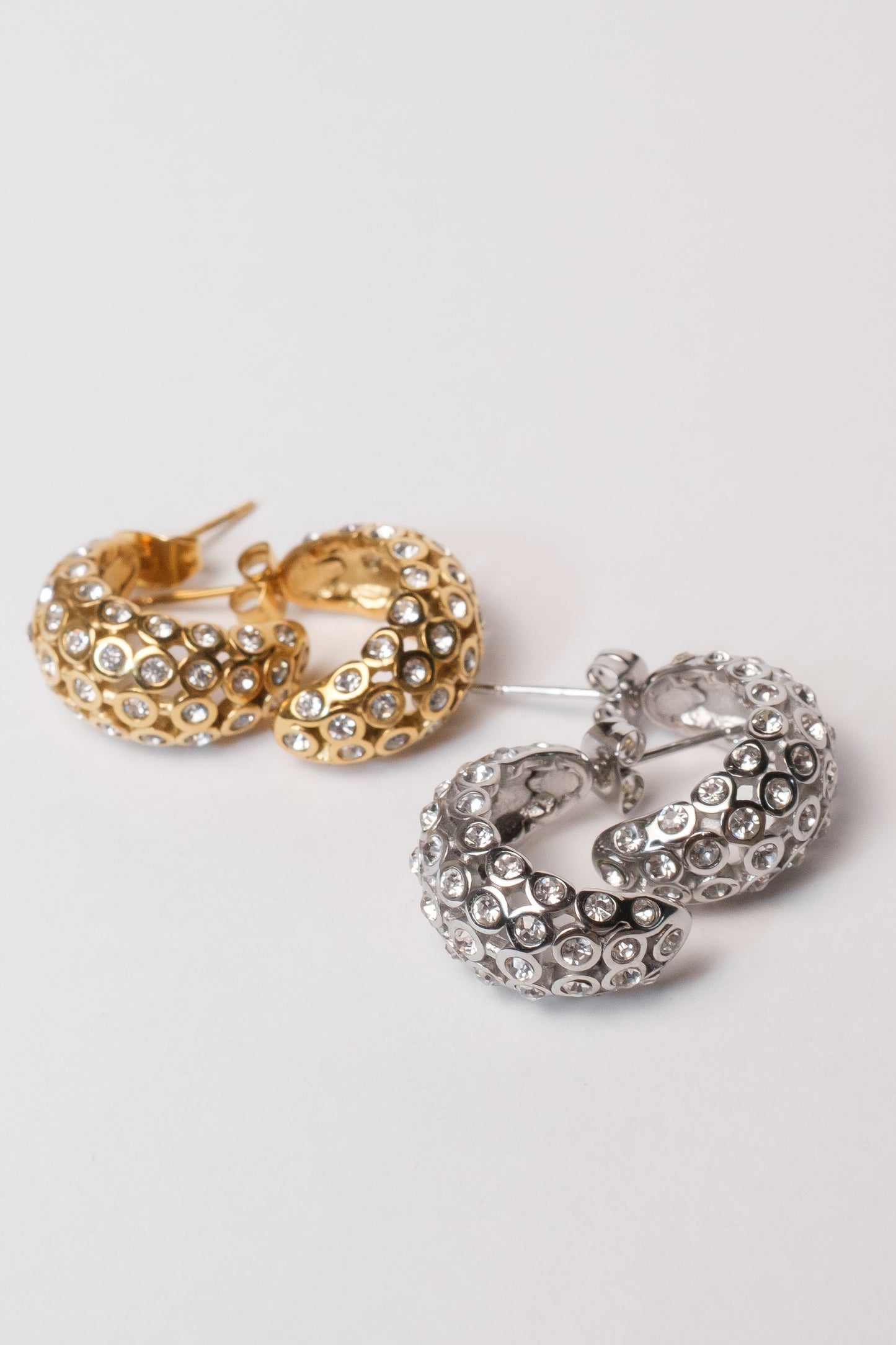 VIP Only Crystal Studded 316L Stainless Steel Earrings