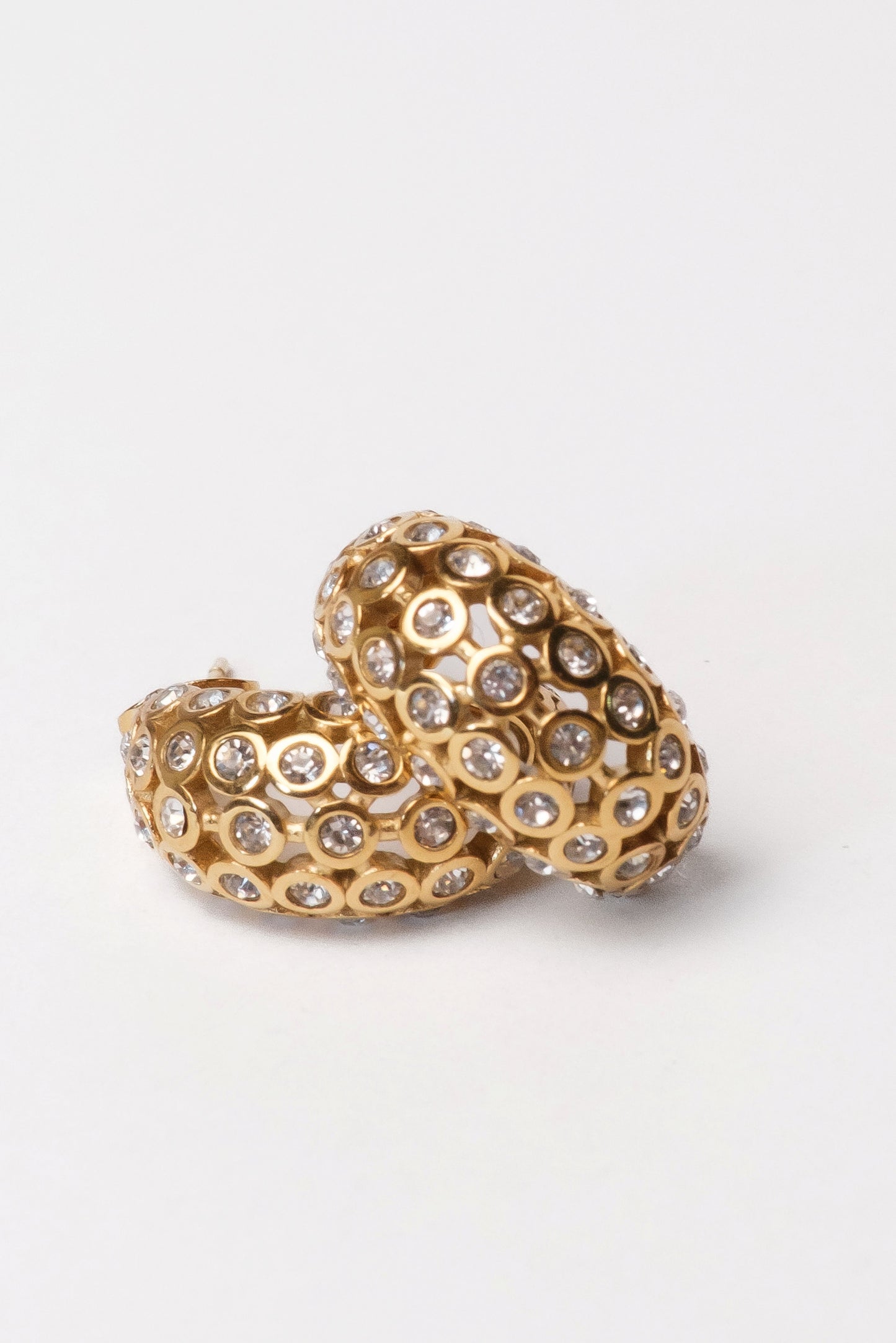 VIP Only Crystal Studded 316L Stainless Steel Earrings