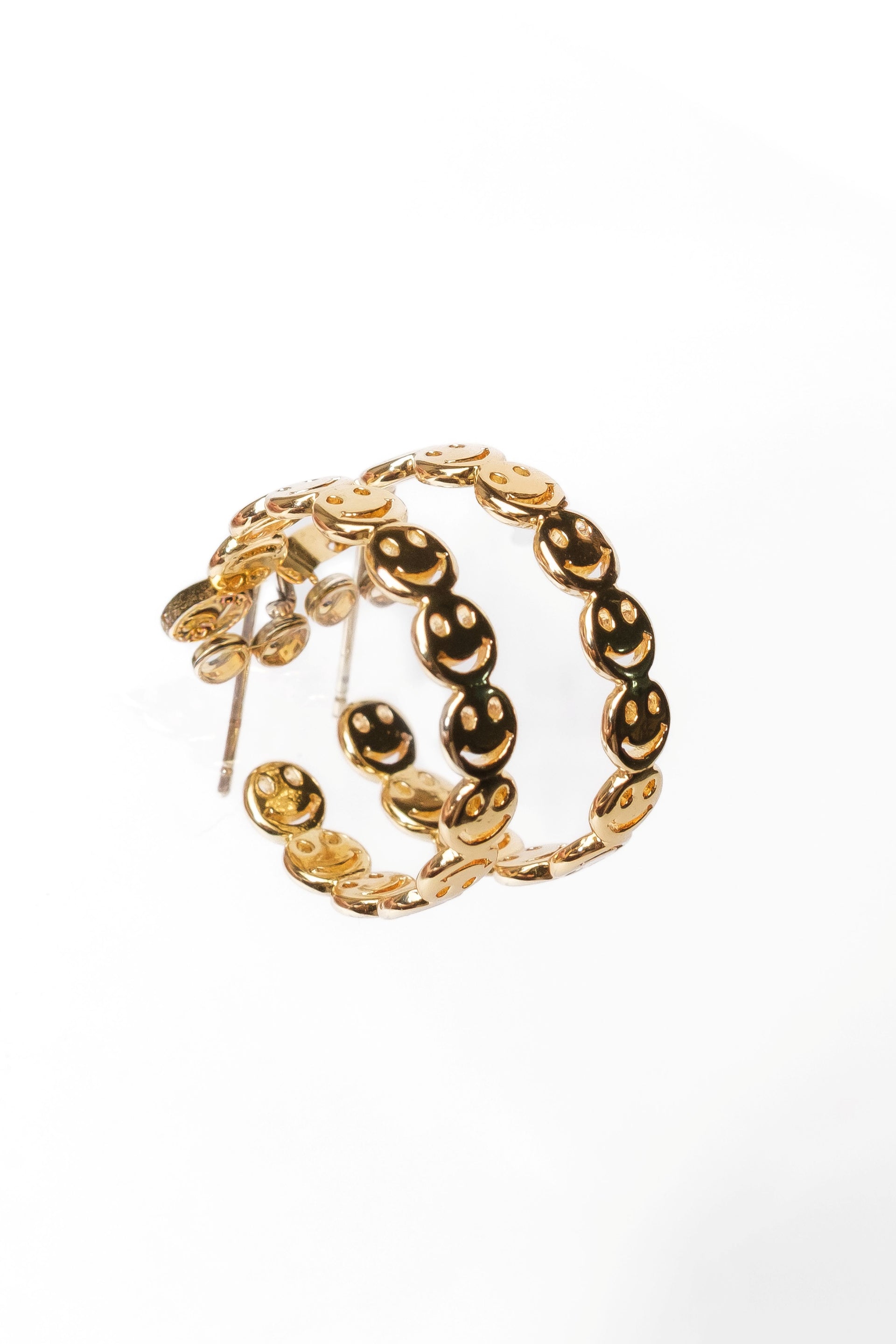 Little Miss Smiley Face Stainless Steel Hoops