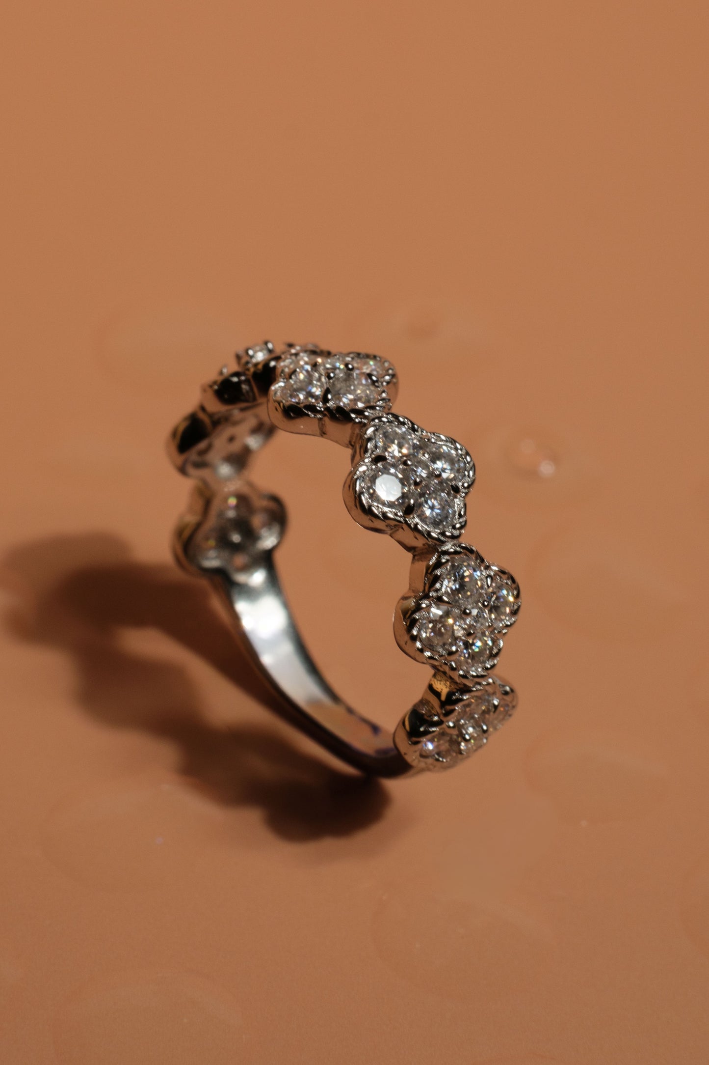 Clover Society .925 Sterling Silver Moissanite Band
