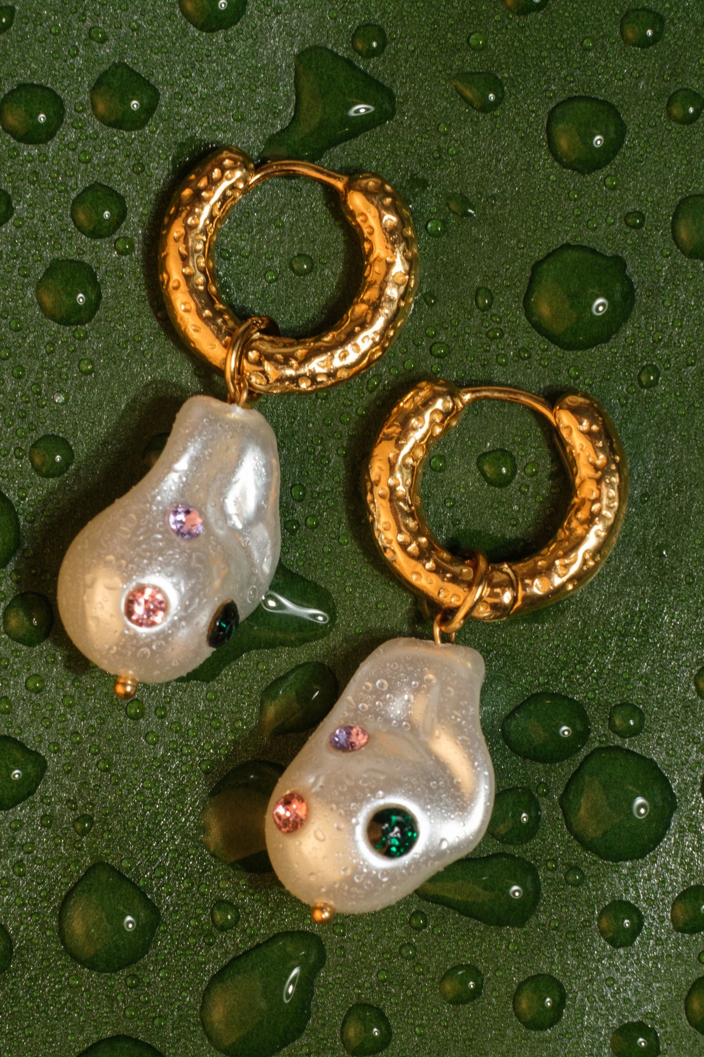 Pearl Society 316L Stainless Steel Multi-Gem Studded Earrings