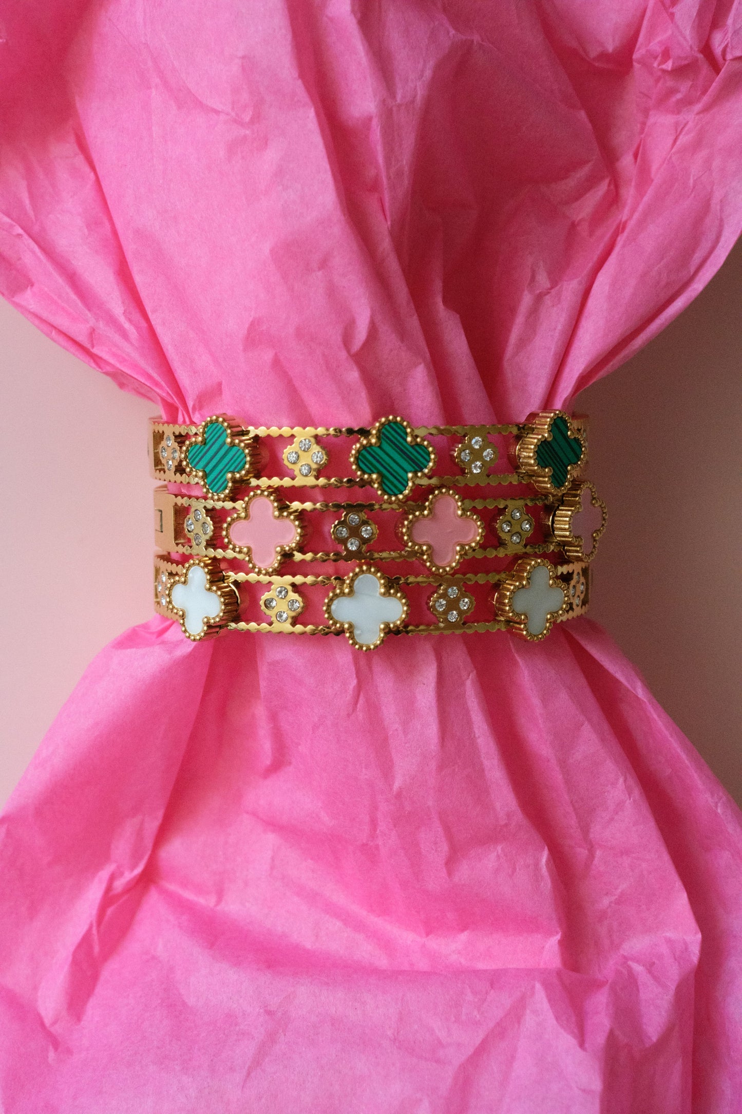 Clover Garden 316L Stainless Steel Bangle Trio