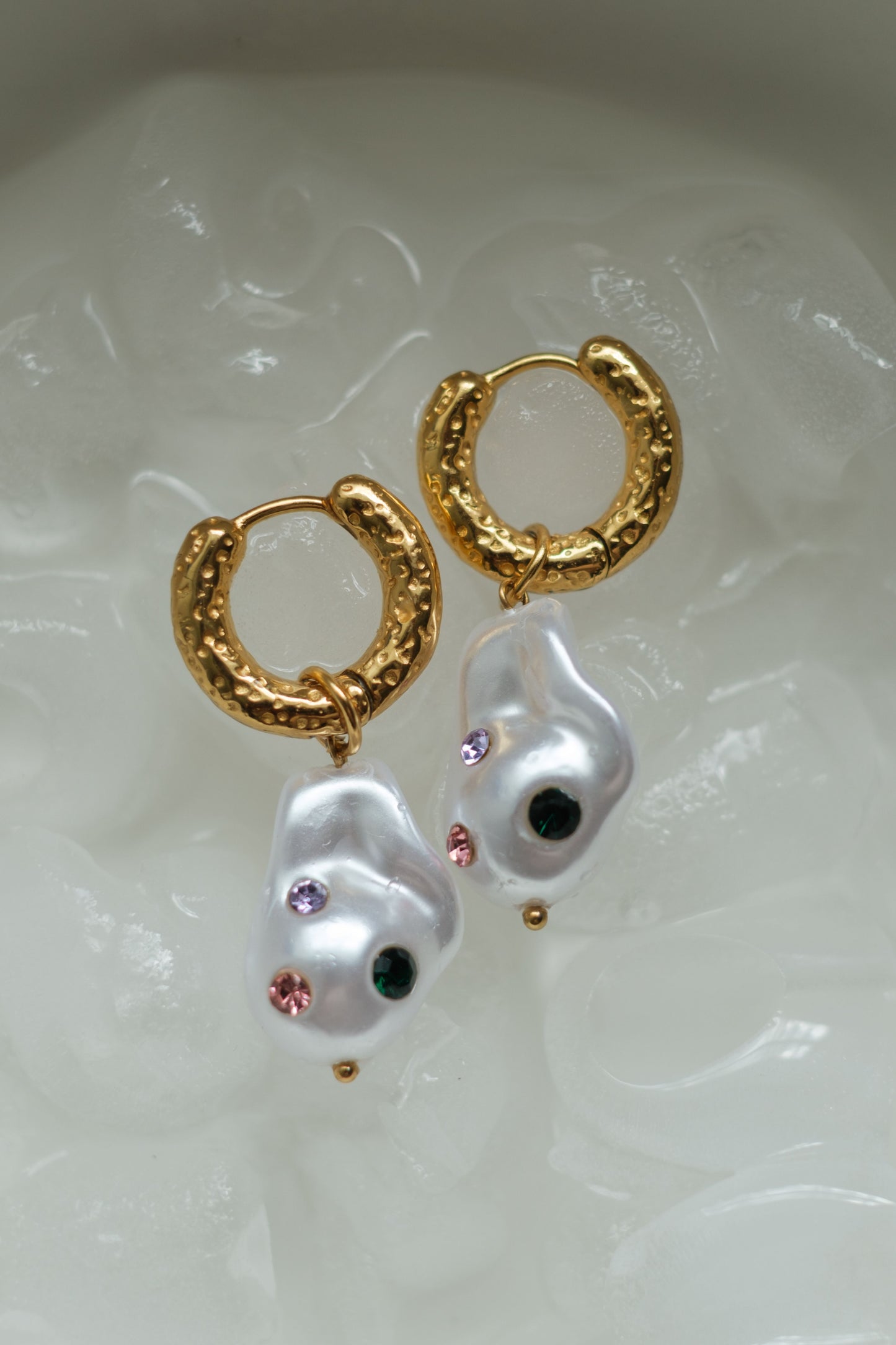 Pearl Society 316L Stainless Steel Multi-Gem Studded Earrings