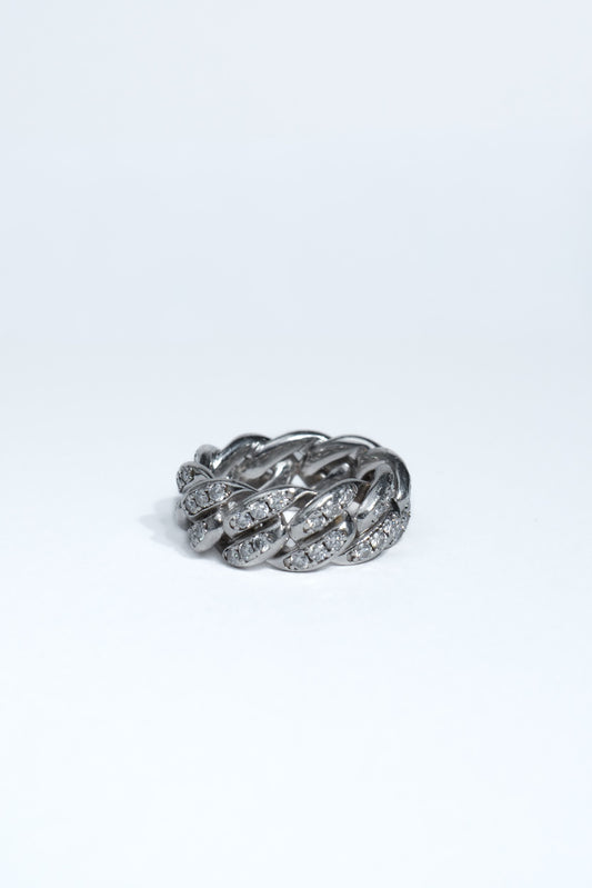 Chic Link .925 Sterling Silver Moissanite Eternity Band