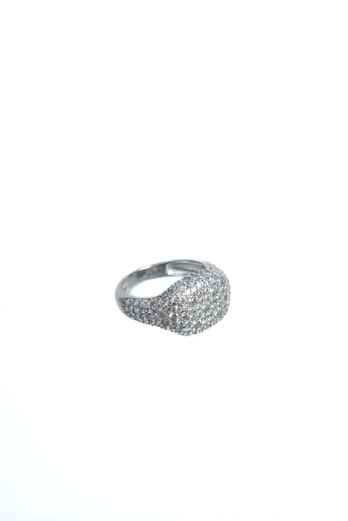 Regal .925 Sterling Silver Pavé Moissanite Signet Ring